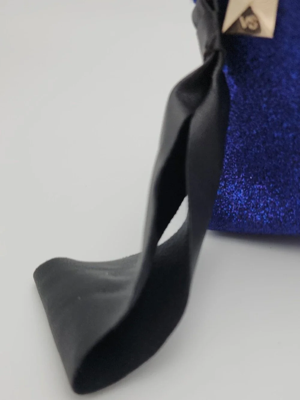 Victoria's Secret Glitter Cosmetic Pouch in Deep Blue with Gold Hardware